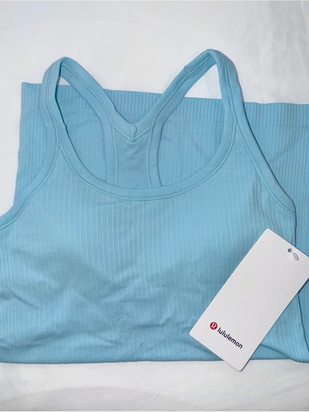 NWT Lululemon Ebb to Street Tank Foam Blue Size 4